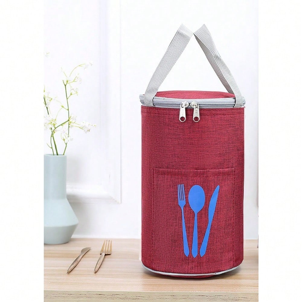 Lunch Box Bag Round Drum Thermal Insulation Bento Bag Thickened Large-capacity Waterproof Tote Bag Thermal Insulation Bag