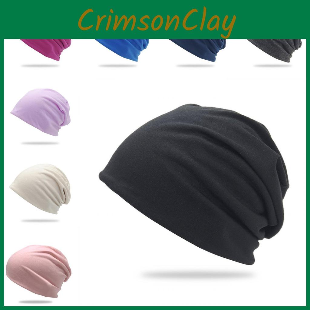 Trendy Solid Color Oversized Knitted Hat Unisex Fashion Breathable Features Warm