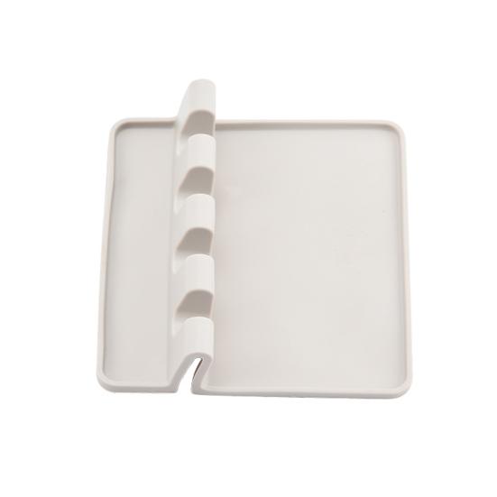 4-delat köksredskapsset Multifunktionell silikonspatel Soppslev Rislev med förvaringsbricka Värmetåliga matlagningsverktyg för stekning servering