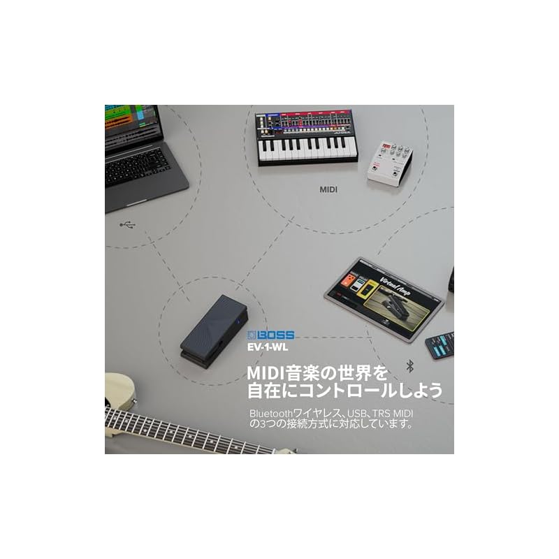 BOSS EV-1-WL Wireless Expression Pedal with Bluetooth and MIDI Control for WAZA-AIR and KATANA-AIR