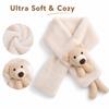 Kids Fall Winter Neck Warmer Bear Soft Plush Warm Scarf for Boys and Girls Outdoor
