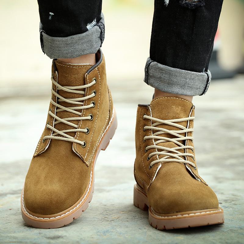 Cowboy Boots Leather Waterproof Men'S Boots Martin Boots British Tooling Boots Outdoor Desert Boots Women'S Locomotive Boots