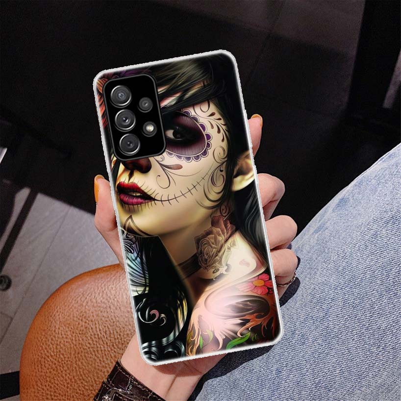 

Чехол для телефона Catrina Beautiful Rose Girl с черепом для Samsung Galaxy A51 A71 A50 A70 A40 A30 A20E A10 A41 A31 A21S A11 A01 A6 A Samsung A51 4G