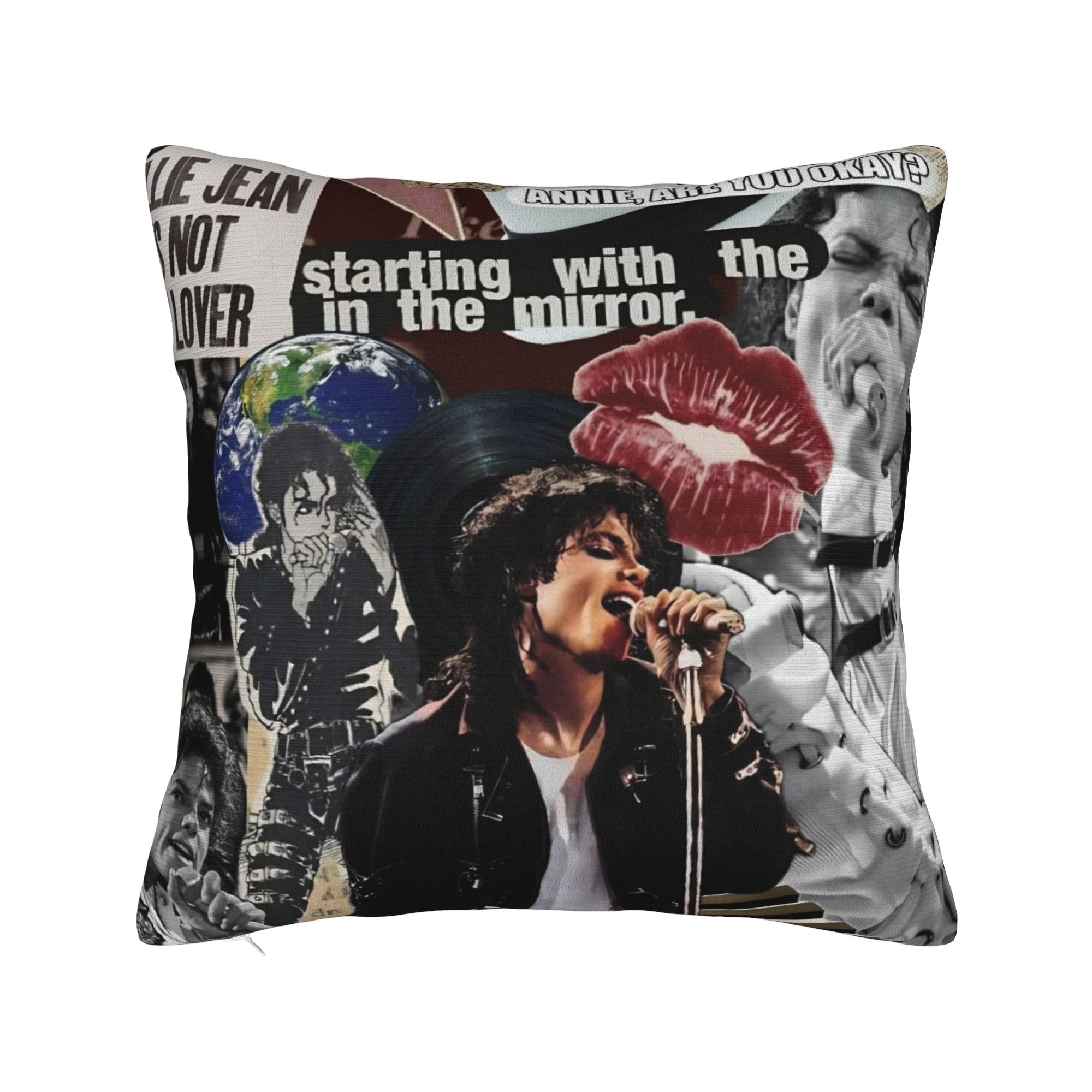 MJ Король Поп-музыки Майкл Дж-Джексон Наволочка  Персонализированная Наволочка Милая Забавная Наволочка Для Гостиной Дивана 16x16Inch