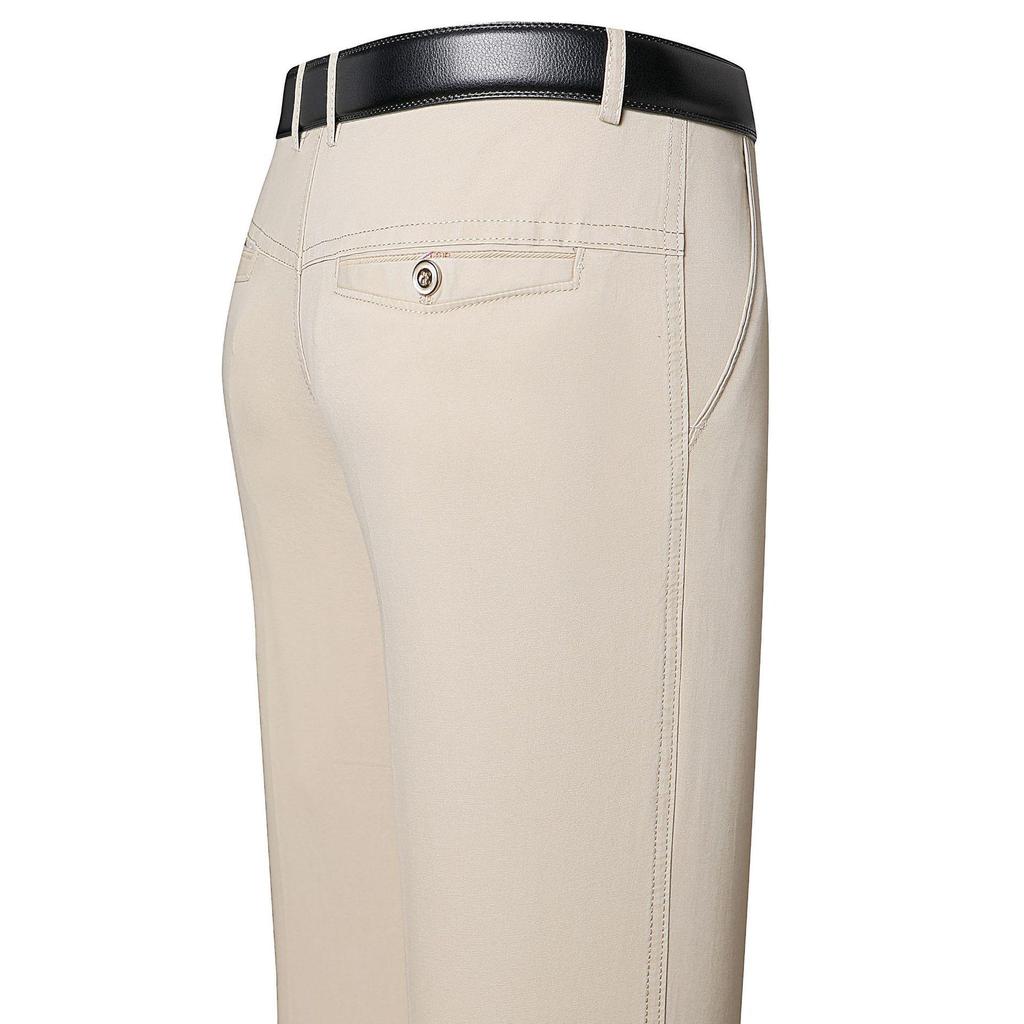 Men's Summer Cotton High-Waist Casual Trousers - Middle-Aged & Elderly 