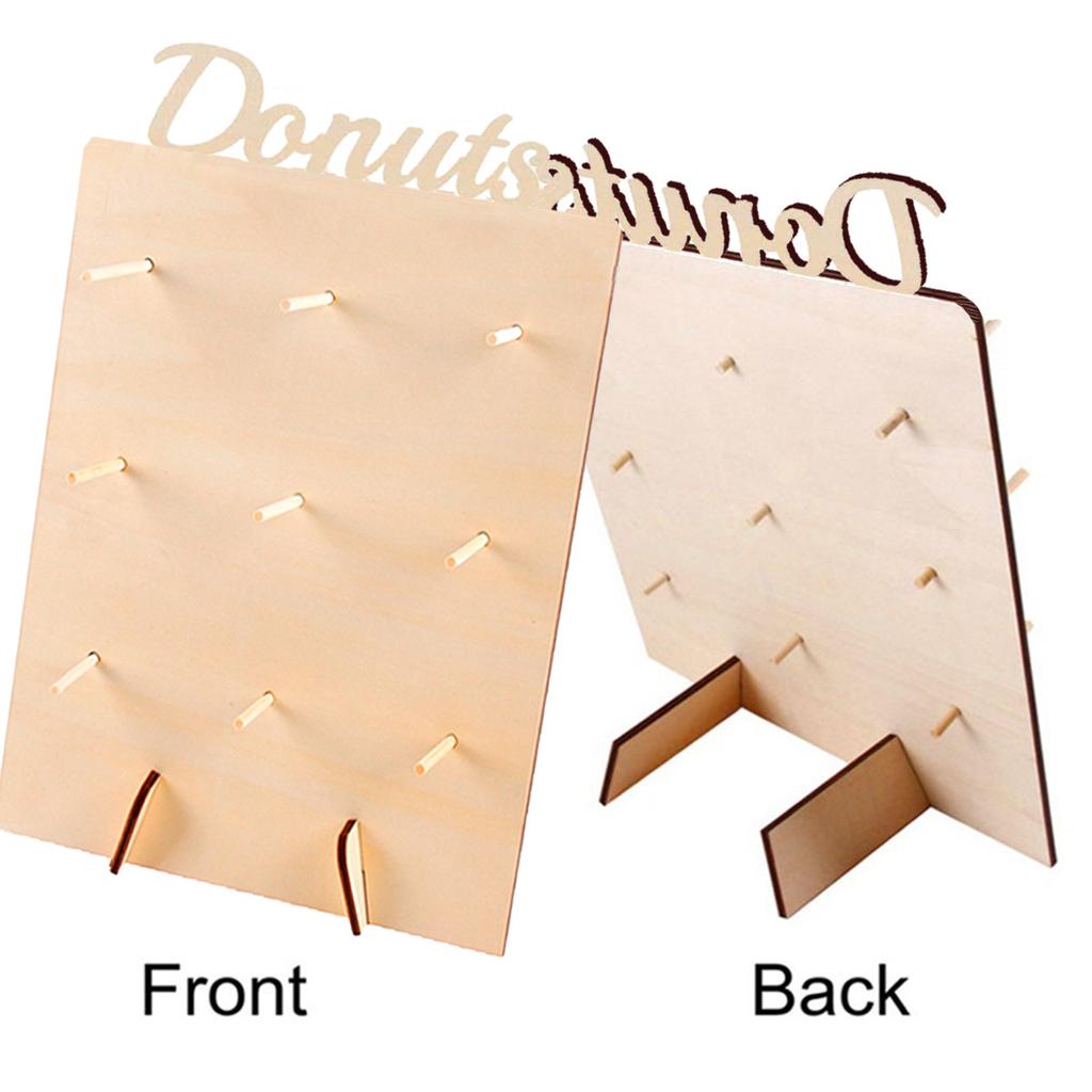 DIY Trä Donut Rack Vägg Country Bröllop Dekoration Bord Donut Display Rack