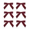 6pcs Velvet Christmas Bows 4.72" Gift Wrapping Tools Xmas Tree Decor Red Green Brown Rustic Crafts Gift Twist Tie Ribbon Bows