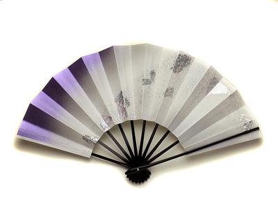 Kyoto Dance Milky 9 5 Hergestellt in Schwarz lackiert, doppelt, für japanischen Tanz, verpackt, Fächer, Fächer, Weg, Lila, cm, Minuten, Japan, Kyoto, Knochen, Seitig, Tanz,