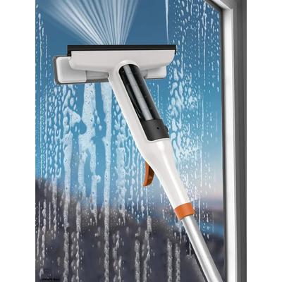 Kit per la pulizia dei vetri 3 in 1 | Spray, lavaggio e tergivetro - Perfetto per finestre alte, porte doccia e parabrezza auto