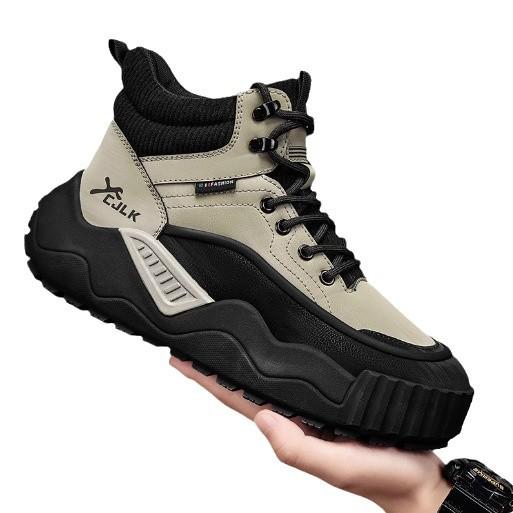 Martin boots men's high-top British style retro outdoor hiking mountain climbing leisure sports thick-soled heightening tooling boots