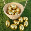 6-24pcs Golden Easter Eggs Plastic Fillable Egg Easter Egg Hunt Game Prizes Home Decoration Supplies Kids Birthday Party Favors