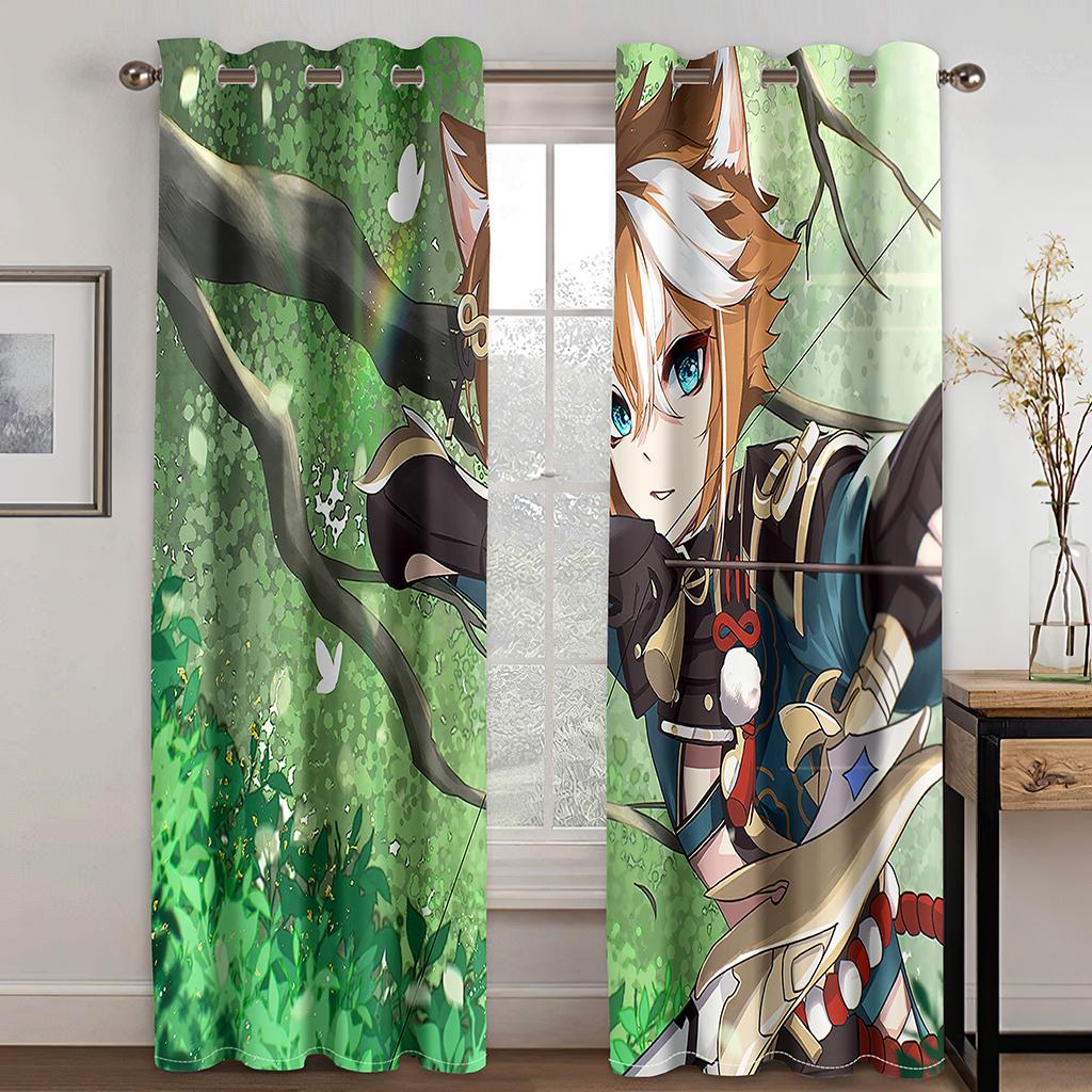 

Детские любимые мультяшные игровые персонажи Шторы 2 панели Анимированные персонажи Солнцезащитные шторы Декор для спальни для мальчиков и девочек 50W130H(CM)X2PCS&HooK