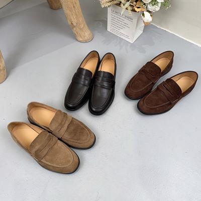 Fashion High Quality Cowhide Flat Bottomed Loafers  Casual Walks The Sheepskin Inside Comfortable Soft Fashionable
