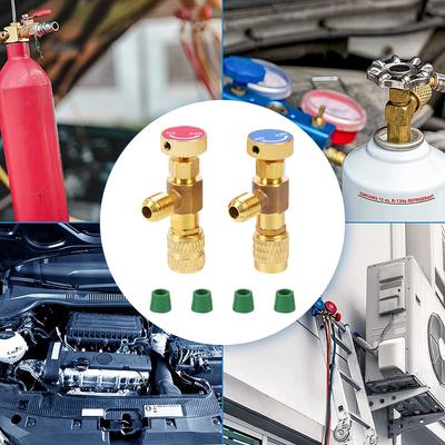 R410 R22 Air Conditioning Refrigerant Safety Valve 1/4" Refrigeration Charging Safety Liquid Adapter Repair Hand Tool Parts