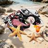 Personalisierbares Strandtuch mit Demon Slayer Aufdruck und individuellem Namen, für Reise, Camping, Strandparty, Heimdekoration, Geburtstagsgeschenk für Familie & Freunde