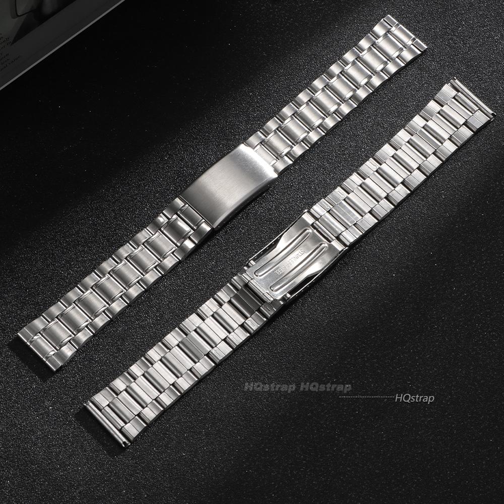 Stainless Steel Watch Band Bracelet 12mm 14mm 16mm 18mm 20mm 22mm 24mm Women Men Metal Wristband Replacement Strap Universal