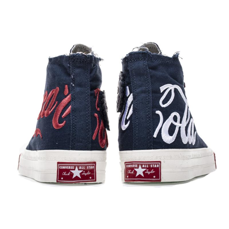 Converse 1970s Comfortable Non-Slip Lightweight High-Top Board Shoes Unisex Dark Blue