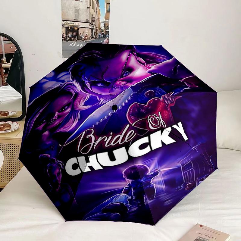 Chucky's Halloween Horror Umbrella 8-Frame for Travel, Camping, Casual Lightweight Portable Umbrella, Essential for Every Family Holidays Gift