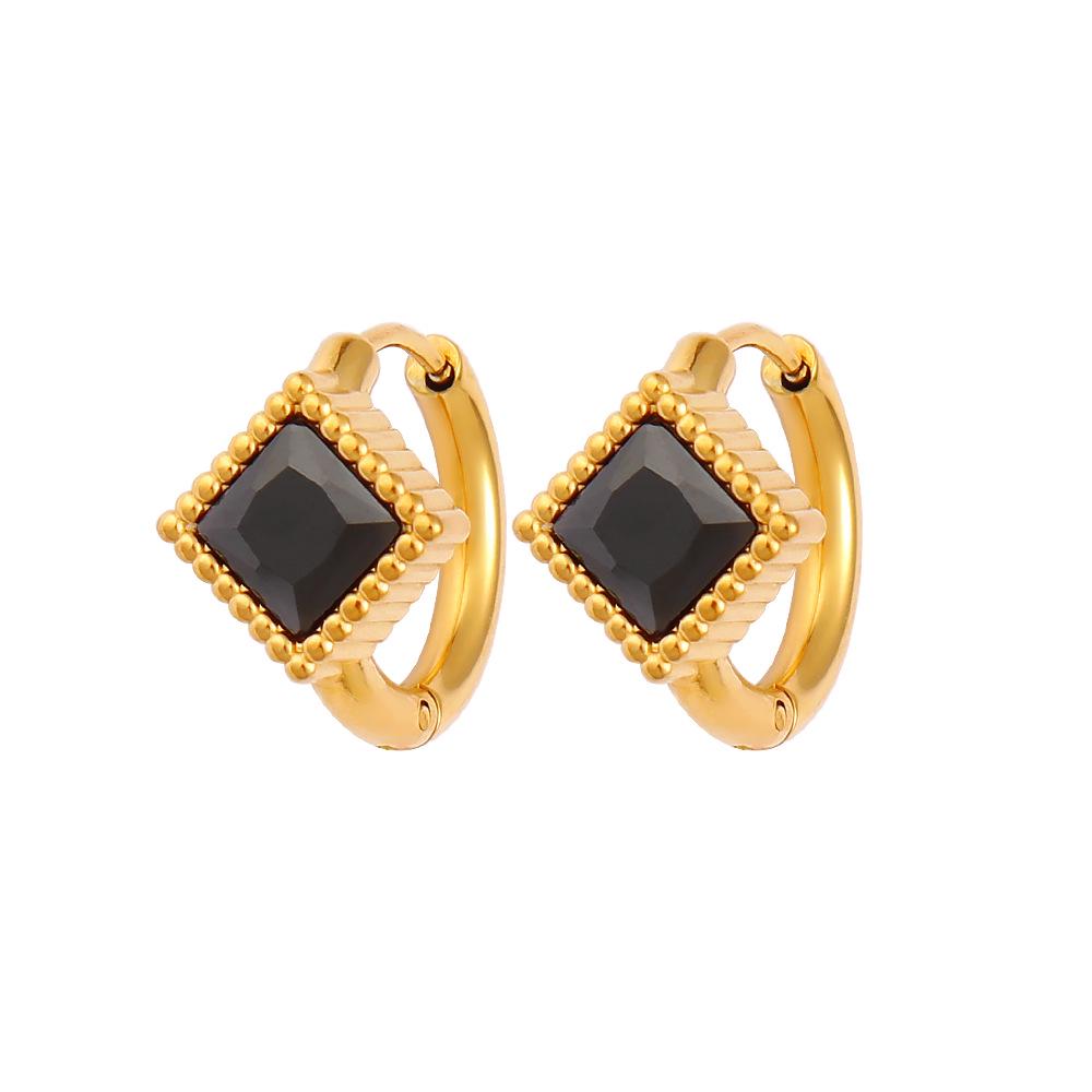 18K Gold Zirconia Stainless Steel Ear Cuffs - Fashionable Luxury Earrings for Women