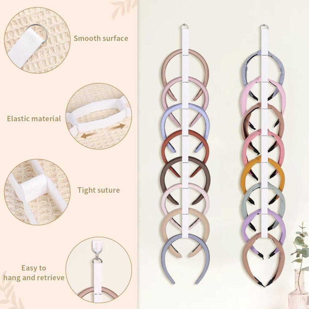 Elastic Headband Holder Universal Wall Mounted Hanging Hairband Storage Large Capacity Hair Accessories Organizer Bedroom Decor