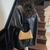 2025 Autumn & Winter New Style Faux Suede Half Moon Shoulder & Crossbody Bags Solid Zipper Beading Retro Handbags for Women