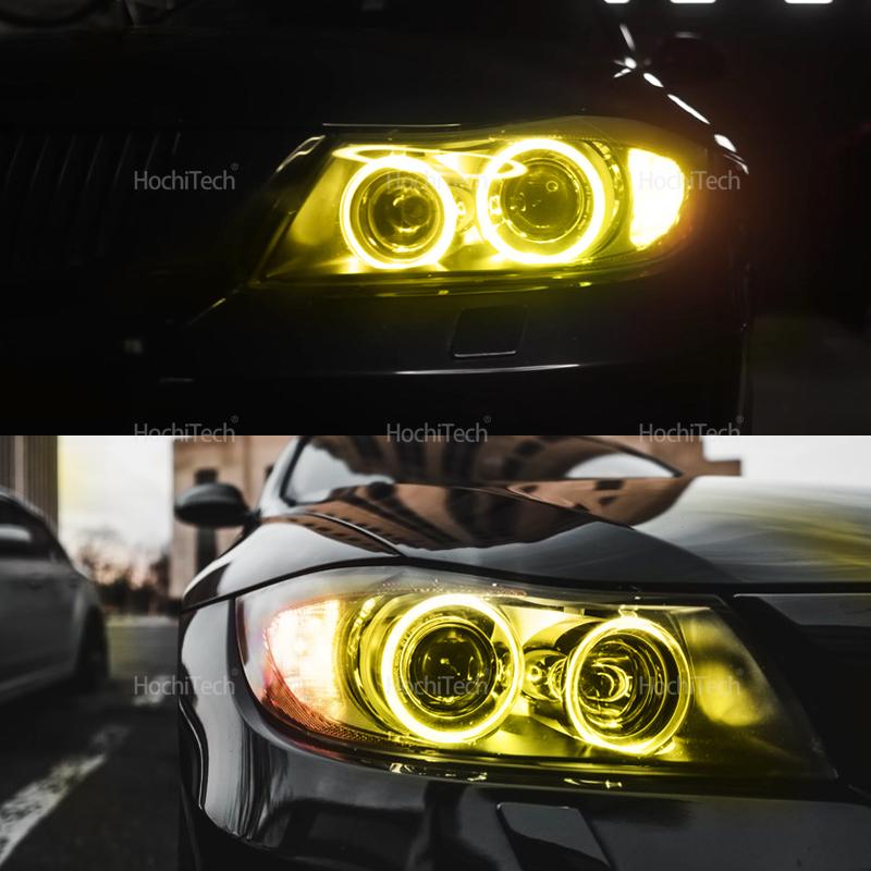 For BMW 3 Series E90 E91 Pre-LCI Xenon Headlight 2004-2007 CSL Lemon Yellow  20w Angel Eyes LED Marker Lights Bulb Replace