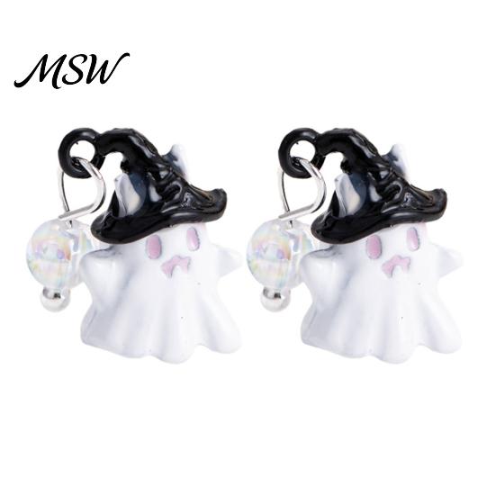 Wizard Hat Ghost Earrings 1 Pair Cute Stud Earrings, Spooky Mini Jewelry with Hat, Halloween Gift for Women Sweet Cool Style