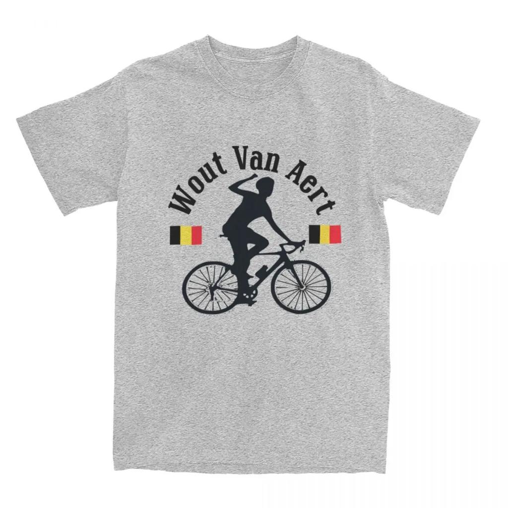 Hipster Wout Van Aert Radsport Logo T-Shirts Herren Damen Rundhals Reine Baumwolle Belgien Flagge Kurzarm T-Shirt