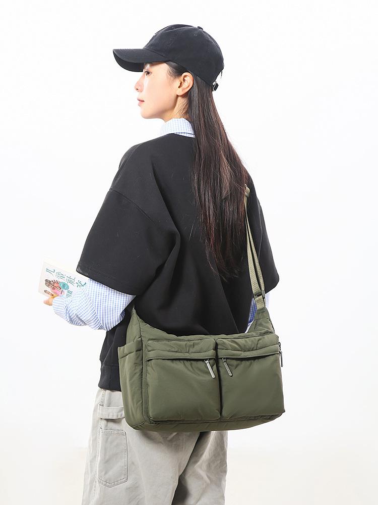 Unisex Large Capacity Multi-Pocket Crossbody Tote - Water-Repellent Workwear Style Shoulder Bag