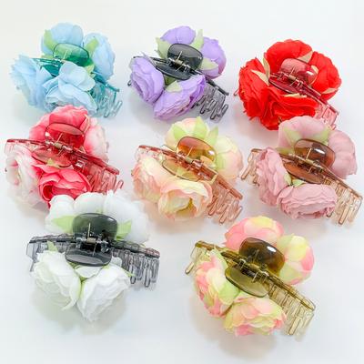Fashion Girls Flower Hair Claw Clips Plastic Hair Claw Clip Wedding Headdress For Bridal Bridesmaid Party Women Hiar Accessories