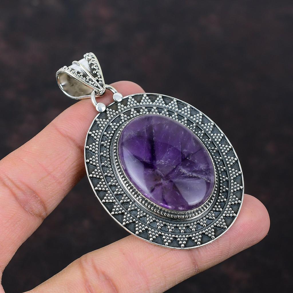 Star Amethyst Pendant Gemstone Jewelry Handmade Brand New Pendant 925 Sterling Silver Pendant Gift For Her Vintage Jewelry Statement Pendant