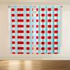 Set Of 2 Classic Curtains Red White Checkered Pattern Fresh Light Blue Background Clean Lines Refined Quality Curtain Polyester