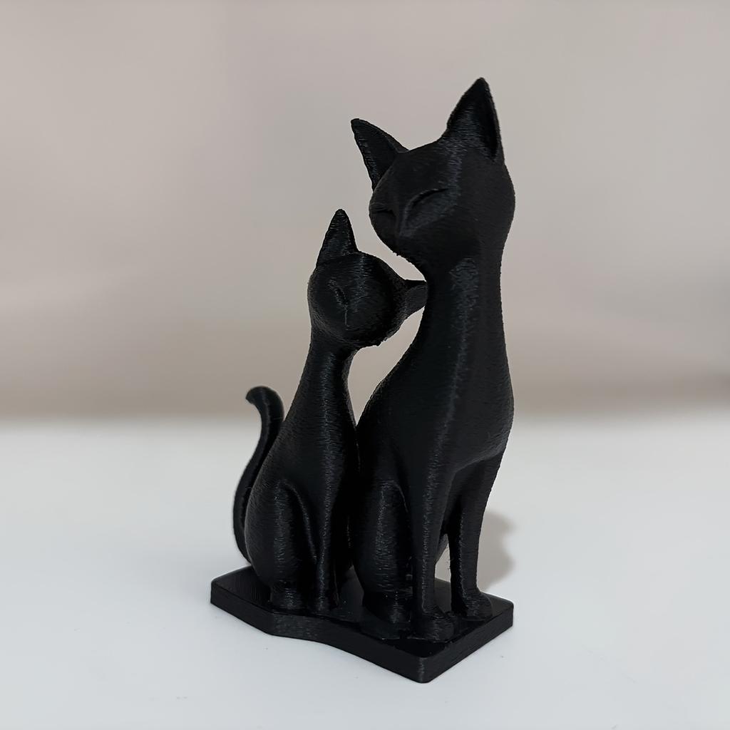 Rodinné sošky koček a dětí, Intimní interaktivní sochy koček, Roztomilé dekorace kočičího páru, Ideální dárky pro milovníky koček