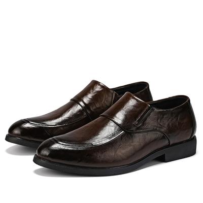 Męskie Skórzane Buty Czarne Casual Wsuwane Formalne Mokasyny Oddychające Miękkie Płaskie Buty dla Mężczyzn Antypoślizgowe Do Jazdy Biurowe Buty do Pracy