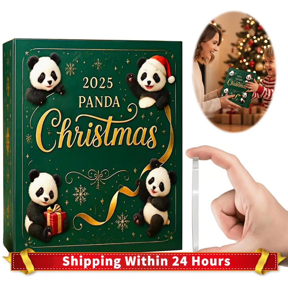 Panda Advent Calendar 2025 2D Acrylic Panda Ornaments Holiday Countdown Calendar Christmas Tree Decorations Xmas Surprise Gifts