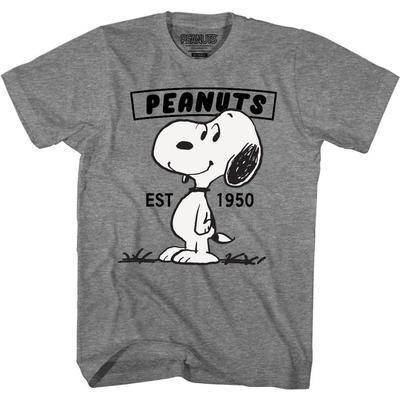 Peanuts Snoopy Smile Est 1950 100% Cotton T-shirt Mens Tees Top