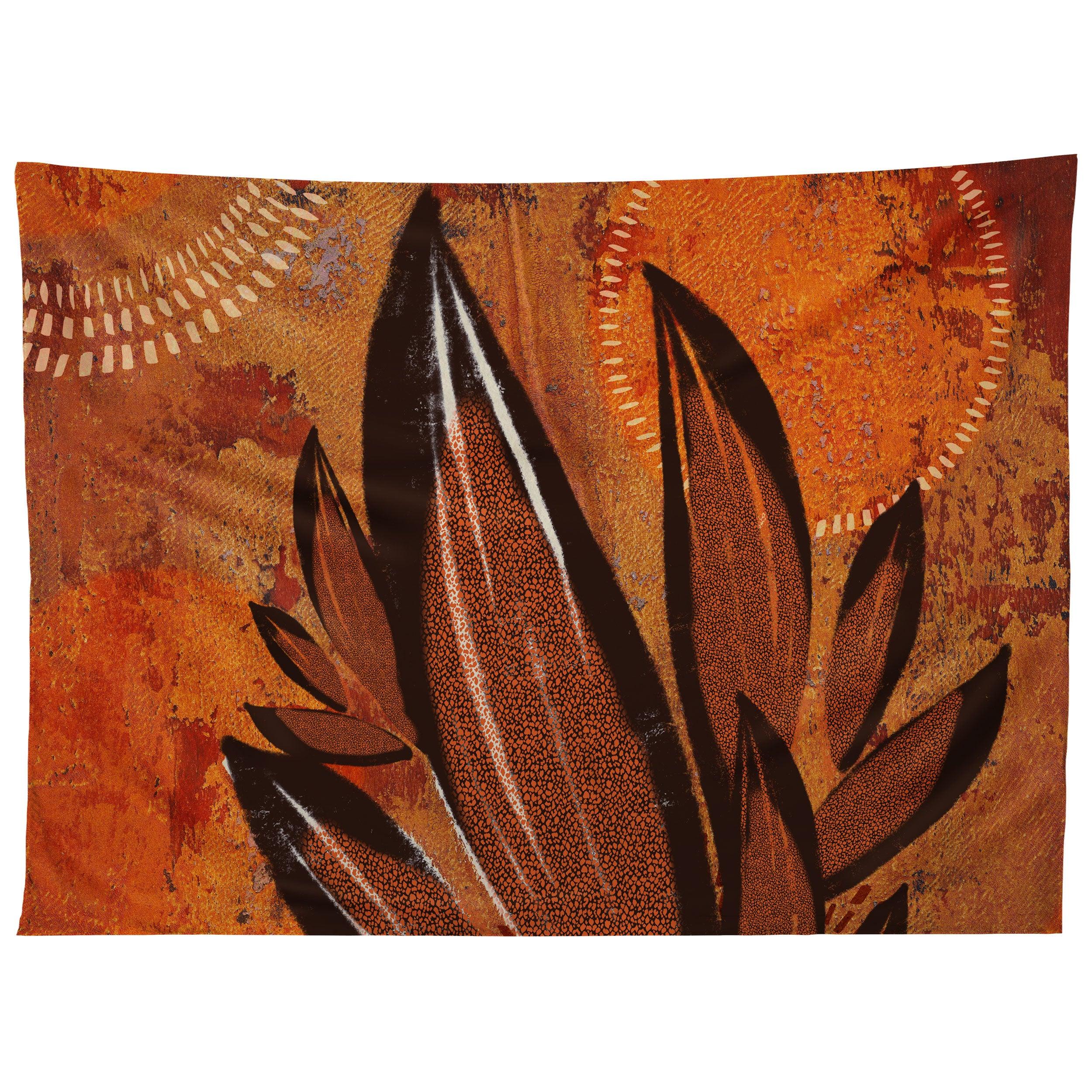 TROPICAL BOHO LEAVES tapestry 75x100