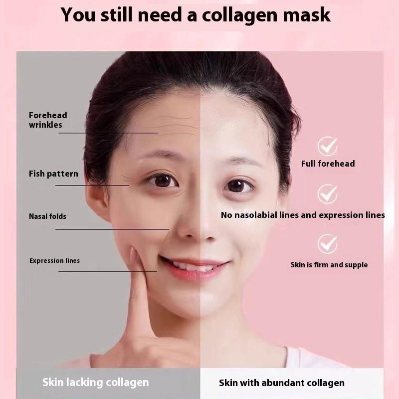 Bílá transparentní stahující křišťálová maska proti vráskám kolagenová hydratační vstřebatelný split