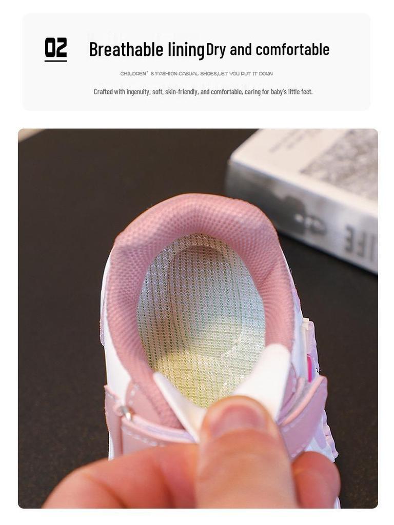 Breathable Lightweight Cartoon Toddler Skate Shoes - Soft Sole, Comfortable Low-Top Baby Walker Casual Shoes for Girls