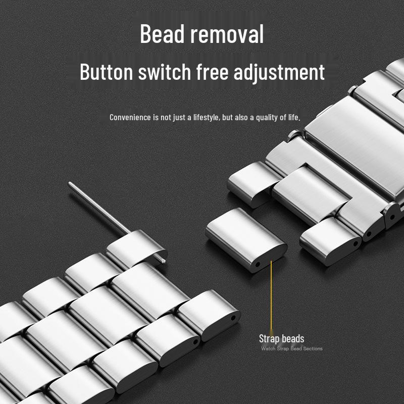 Cinturino in Acciaio Compatibile per Samsung Watch 4/5/6/7 - Stile Business a Tre Maglie