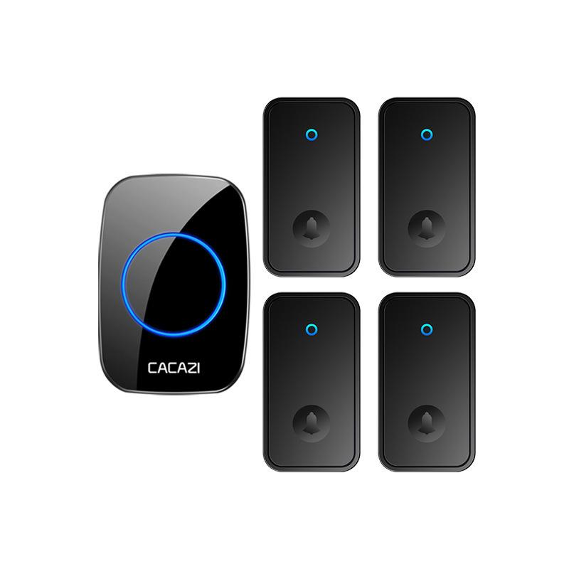Wireless Waterproof Doorbell - Battery-Free, Long Range, Smart Remote for Elderly Black