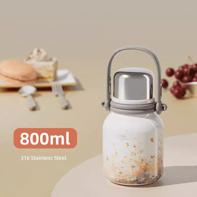 British Dgkp Women's 316 Stainless Steel Large-Capacity Thermos Cup Portable Cold-Keeping Ice Cup Couple Outdoor Water Bottle