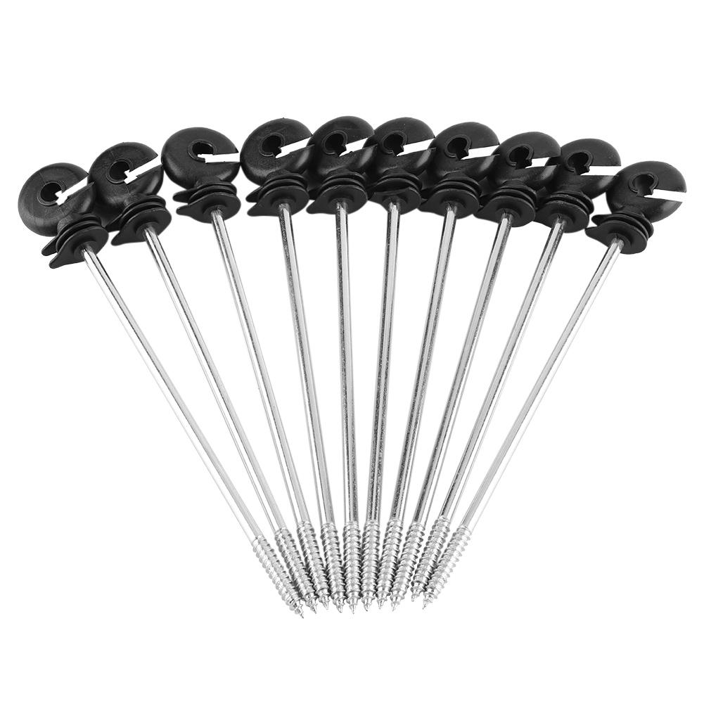 100 Stück Kunststoffringisolatoren Elektrozaun Langstrecken Schraubisolator für Holzpfosten