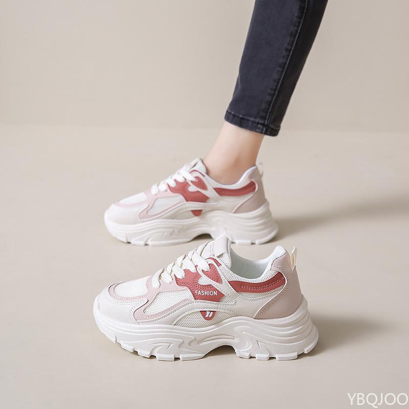 New autumn versatile women's shoes thick sole increased height ultra light durable breathable sports mesh shoes for women