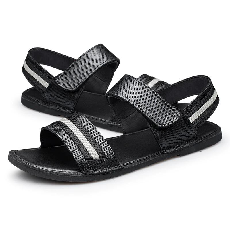 

Men Sandals Summer Leisure Beach Holiday Sandals Men Shoes 2025 New Outdoor Male Retro Comfortable Casual Sandals 47 чёрный