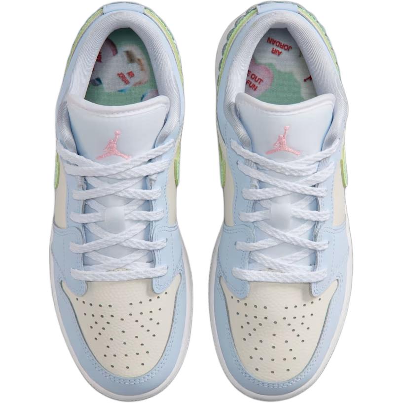 Jordan Air Jordan 1 Low top Children's Basketball Shoes Beige Blue Unisex IB7113-403