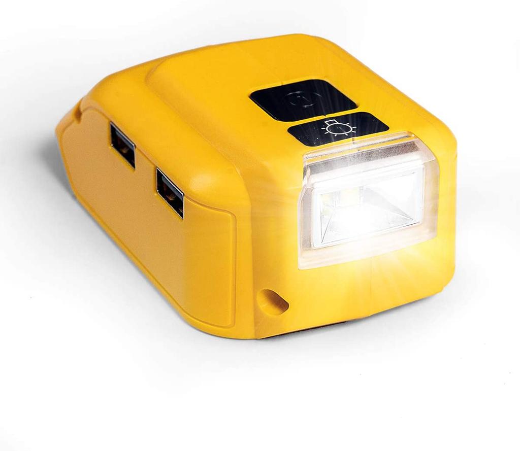 Battery adapter DCB090 for Dewalt 18V 20V external battery with  Dual USB Type-C DC Original Replacement LED Work light