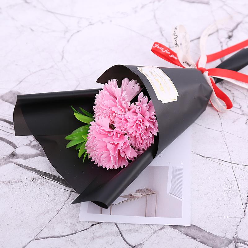 Artificial Carnation Soap Carnation Bouquet with Bear Doll Birthday Gift Mother's Day Gift Home Decoration Wedding Decoration