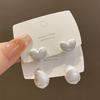 Korean version of premium matte brushed ear buckles women's niche design temperament water drop love earrings new versatile earrings
