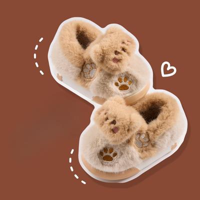 Pantofole di cotone per ragazze, pantofole carine con cartoni animati, autunno e inverno